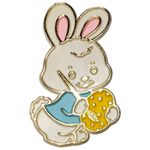 Hallmark Vintage 1981 Easter Bunny Pin Brooch Multicolor Painter 2" Photo 0
