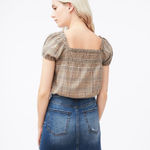 Aeropostale  Plaid Crop Smocked Top Photo 1