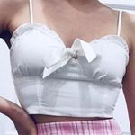 PacSun  Lottie Moss White Crop Top Ruffle Women’s Small Photo 0