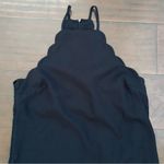 Lulus EUC High Neck Scallop Satin Mini Dress (Little Black Dress) | Size: XS Photo 2