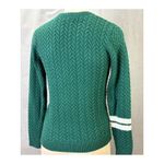 Janie and Jack Green Textured Knit Sweater White Stripe Sleeve Size 12 Photo 5