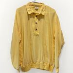CP Shades Vintage Butter Yellow Quarter Button Up Collared Blouse Top Sz M -flaw Photo 0