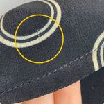 Betsey Johnson  Cropped Blouse Black Circle Pattern‎ Tie Front Rayon Size Medium Photo 6