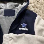 Cowboys Navy and Gray Full Zip Jacket Drawstring Hoodie Size M Size M Photo 2