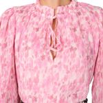 Ganni  Pleated Georgette blouse sweet lilac floral tie size 44 - XL Photo 5