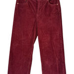 Gap High Stride Corduroy Jeans Womens Size 32 Burgundy High Rise Wide Leg Pants Photo 0