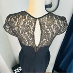 Maggy London Black Stretch Crepe Gold Lace Illusion Dress, Black, Size 8, NWT Photo 7