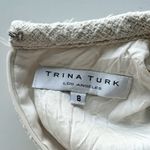 Trina Turk dress size 8 cream white tweed cutout fringe Photo 6