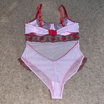 Victoria's Secret Victoria’s Secret VS Rosebud Dot Wicked Teddy Sheer Metallic Mesh Floral Red XL Photo 6