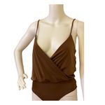 Wearever Brown Low Cut Bodysuit Photo 4