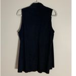 Kaari Blue  Faux Suede Black Open Front Vest size xl Photo 3