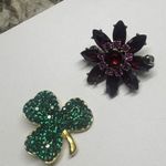 Lot Of 2 Rhinestone Costume Brooch Pins Photo 0