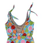 Kortni Jeane  Fruit Print One Piece Swimsuit S Tie Straps Retro Colorful Pool Photo 4