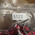 Ny Collection  Shirt Womens Large Petite Red Black‎ Ruffle Button Up Boho Cottage Photo 6