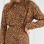 & Other Stories & Other Stories Dress Long Sleeve Mini Bodycon Leopard Print Brown Size US 0 Photo 0