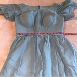 NWOT light blue chiffon flutter sleeve long Mother of the Bride dress size 10 Photo 6