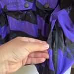 Obermeyer Purple Black Striped Popover Ski Pullover Coat with Pockets, Size S Photo 5