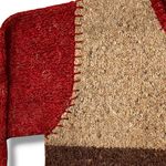 Dress Barn Vintage 90s Cardigan Sweater Colorblock Zip Up Lrg Burgandy Tan Brown Photo 7