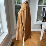 Vintage August Silk Tan Brown Silk Tunic Asian Style Jacket Dress Shirt Size 12 Photo 1