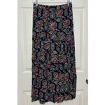 Episode Navy Blue Multicolored Paisley Print Tiered Midi Skirt | size Medium Photo 1