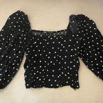 ZARA  Black and White Polka Dot Blouse Photo 0