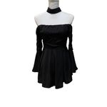 LF Rumor Boutique Off Shoulder Romper with Choker Bell Sleeve Black Size Medium Photo 1