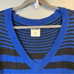 Old Navy Sweater Dress Blue & Gray Stripes V Neck Long Sleeve Knit Sz 2X GUC Photo 1