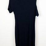 LNA NWT Zuki Rib Bodycon Asymmetrical Neck Mini Dress M Black Photo 0