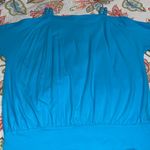 Peck & Peck  women's small blue cold shoulder blouse with chain accents workwear Photo 2