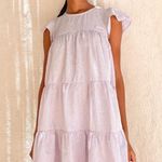 Lulu's Picnic Perfect Lavender Gingham Tiered Babydoll Dress Photo 0