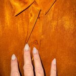 DKNY  Women's Orange Metallic Textured Button Up Shirt Blouse Top XL Photo 4