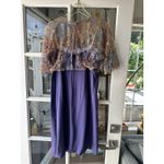Vintage Lily Samii Couture Lavender Silk Sequined Shimmer Lace Evening Dress Purple Size 4 Photo 1