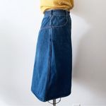 Vintage Halston III Blue Button Front Jean Denim Skirt Size 4 Best for XS or XXS Photo 1