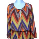 Banana Republic ‎ Womens Size 8 Dress Orange Purple Western Chiffon Boho Peasant Photo 1