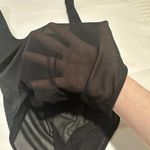 ZARA Women’s Black Bodysuit Sz Large Square Neck With Mesh Abdomen Photo 9