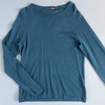 J. McLaughlin NWT Jamey Crew Neck Button Trim Raglan Sleeve Teal Blue Sweater Photo 2