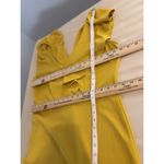 Symphony Women 1XL Yellow Sheath dress Ruffle Sleeveless Zipper Back Deep V-Neck Photo 7