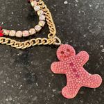 Betsey Johnson NWT  Pink Multi Glitter Rhinestone‎ Gingerbread Ornament Necklace Photo 1