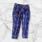 J. Crew Collection 100% Silk Dress Pants Coral Navy Floral Abstract Print Sz 2 Blue Photo 1