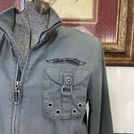 Vintage Harley Davidson Motorcycle Embroidered Rose Bomber Jacket Photo 3