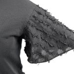 See By Chloe Women's Black Fringed Flutter Short Sleeve Blouse T shirt Top Sz S Photo 2