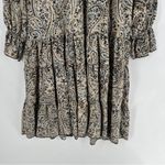 OPT Boho Paisley Print Long Sleeve Tiered Midi Dress Peasant Prairie Ruffle M Green Size M Photo 8