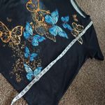 Multi color butterfly 🦋 short sleeve tee shirt size XL Black Photo 9