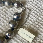 Ann Taylor NWT Metallic Pewter Stainless Steel Faceted Beads Necklace NEW Photo 4