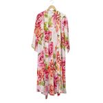 Natori South Pacific Floral Robe & Slip Nightgown Set Pink Orange Ivory Size S M Photo 4