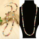 Bohemian Style Colorful Wooden Beads‎ Necklace Macaron Color 16in Sweater Chain Photo 6