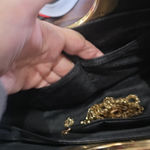 Charming Charlie C High Quality Leather Clutch Shoulder Evening Bag Gold Accents Heavy Party Photo 6