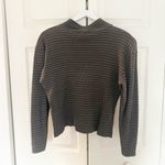 Ralph Lauren Vintage Polo Jeans Mockneck Long Sleeve Gray Black Striped Large Photo 5