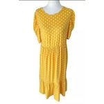 Querencia Dress Women Small Maternity Tier Yellow Polka Dot Midi Balloon Sleeves Size undefined Photo 2
