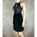 Juniors' Glitter Lace Black Mini Party Dress NWT 1/2 Size undefined Photo 10